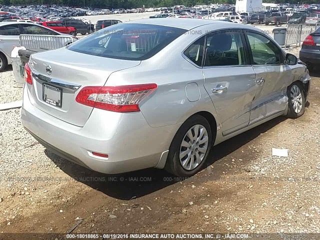 3N1AB7APXFY364186 - 2015 NISSAN SENTRA S/SV/SR/SL SILVER photo 4