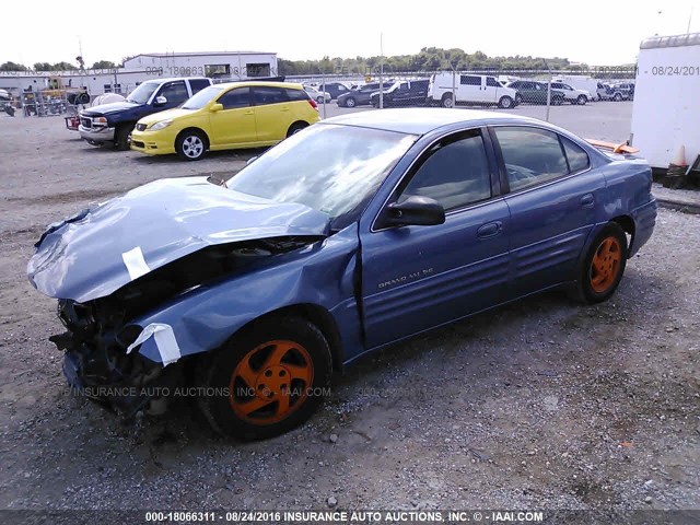 1G2NE52E0XC551443 - 1999 PONTIAC GRAND AM SE BLUE photo 2