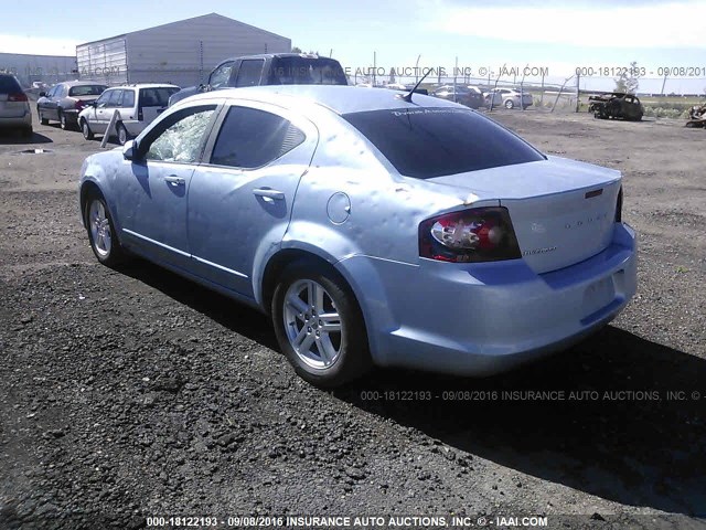 1C3CDZCB5DN637028 - 2013 DODGE AVENGER SXT BLUE photo 3