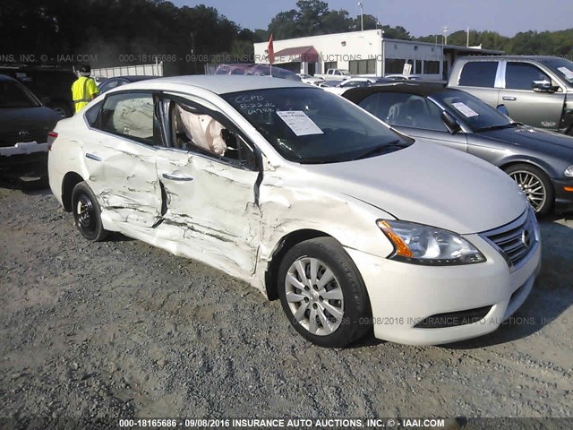 3N1AB7AP7EL647883 - 2014 NISSAN SENTRA S/SV/SR/SL WHITE photo 1