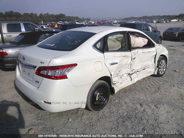 3N1AB7AP7EL647883 - 2014 NISSAN SENTRA S/SV/SR/SL WHITE photo 4