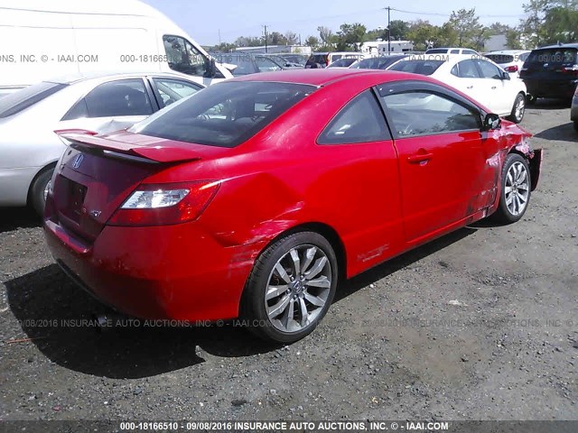 2HGFG215X9H704101 - 2009 HONDA CIVIC SI RED photo 4