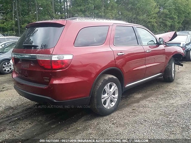 1C4RDJDG1DC675644 - 2013 DODGE DURANGO CREW RED photo 4