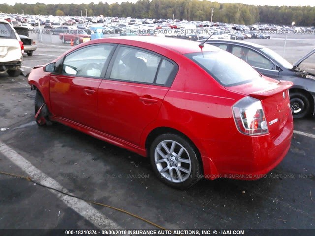 3N1BB61E88L718221 - 2008 NISSAN SENTRA SE-R RED photo 3