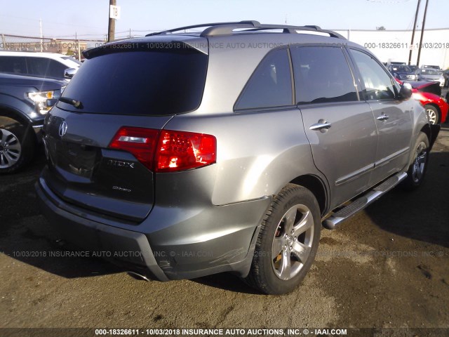 2HNYD28438H534606 - 2008 ACURA MDX TECHNOLOGY GRAY photo 4