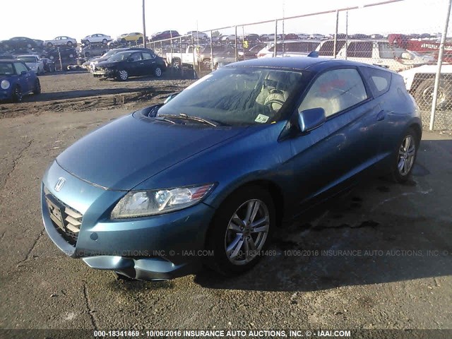 JHMZF1C46BS007888 - 2011 HONDA CR-Z BLUE photo 2