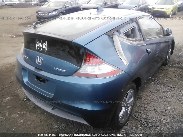 JHMZF1C46BS007888 - 2011 HONDA CR-Z BLUE photo 4