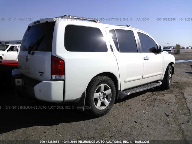 5N1AA08A14N714142 - 2004 NISSAN ARMADA SE/LE WHITE photo 4