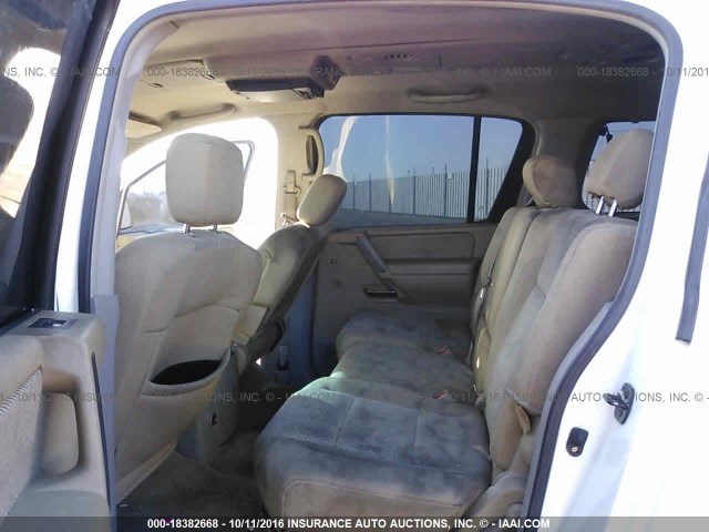 5N1AA08A14N714142 - 2004 NISSAN ARMADA SE/LE WHITE photo 8