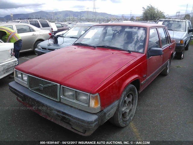 YV1FA8749K2331658 - 1989 VOLVO 740 RED photo 2