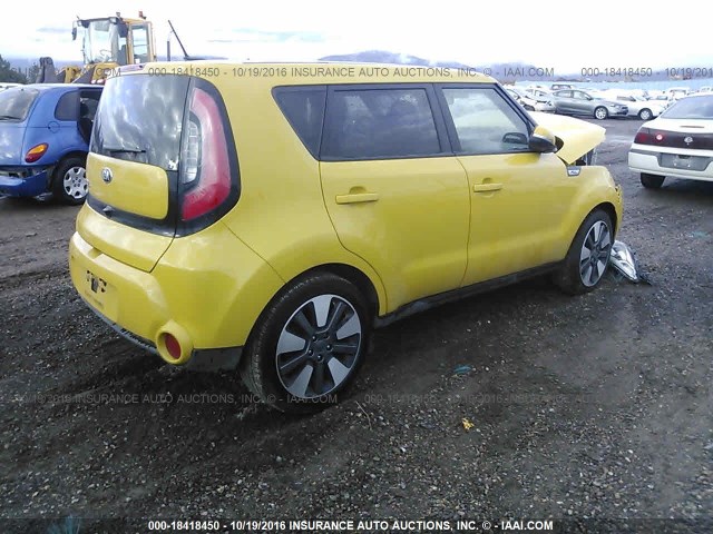 KNDJX3A51E7015066 - 2014 KIA SOUL ! YELLOW photo 4