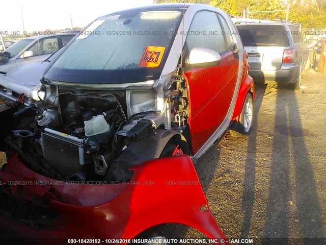 WMEEJ31X58K161574 - 2008 SMART FORTWO PURE/PASSION ORANGE photo 2