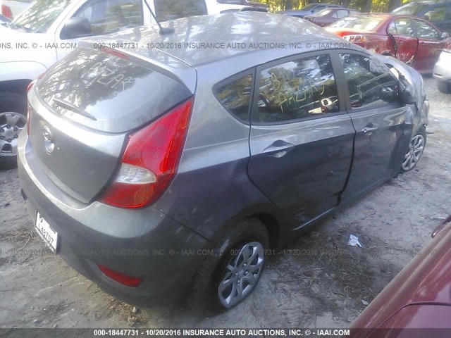 KMHCT5AE8EU177225 - 2014 HYUNDAI ACCENT GLS/GS GRAY photo 4