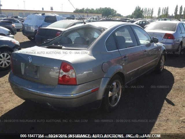 WVWTH63B63P243622 - 2003 VOLKSWAGEN PASSAT GLX 4MOTION SILVER photo 4