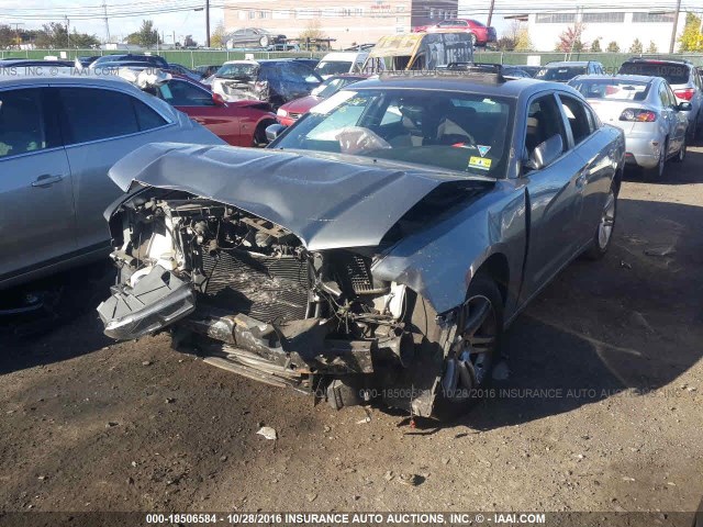 2B3CL3CG5BH606487 - 2011 DODGE CHARGER GRAY photo 2