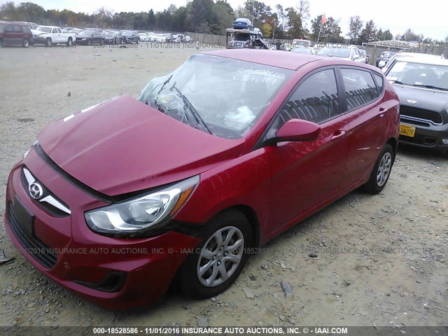 KMHCT5AE6CU034433 - 2012 HYUNDAI ACCENT GLS/GS RED photo 2