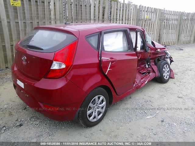 KMHCT5AE6CU034433 - 2012 HYUNDAI ACCENT GLS/GS RED photo 4