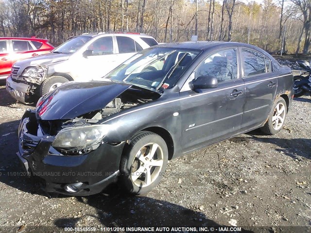 JM1BK123X51307421 - 2005 MAZDA 3 S BLACK photo 2