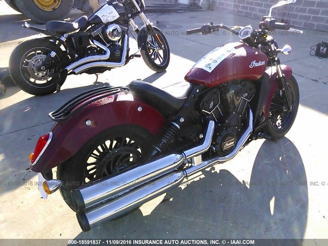 56KMSB115G3110141 - 2016 INDIAN MOTORCYCLE CO. SCOUT SIXTY MAROON photo 4