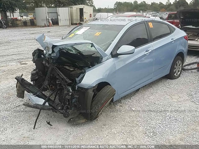 KMHCT4AE2DU512116 - 2013 HYUNDAI ACCENT GLS/GS BLUE photo 2