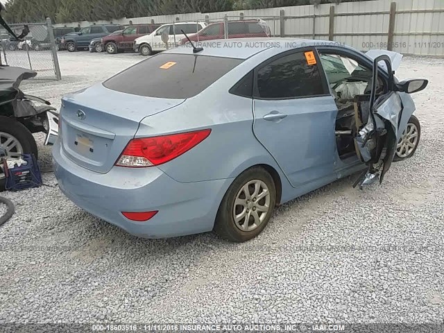 KMHCT4AE2DU512116 - 2013 HYUNDAI ACCENT GLS/GS BLUE photo 4