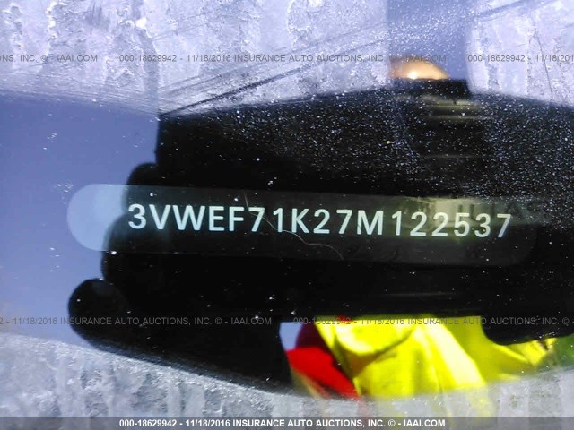 3VWEF71K27M122537 - 2007 VOLKSWAGEN JETTA WOLFSBURG 银色 照片 9