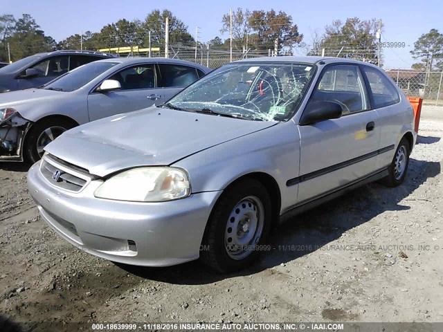 2HGEJ6421YH105284 - 2000 HONDA CIVIC CX SILVER photo 2