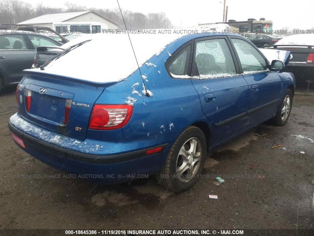 KMHDN56D25U174982 - 2005 HYUNDAI ELANTRA GLS/GT BLUE photo 4