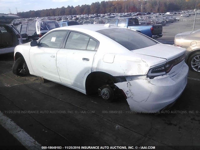 2C3CDXHG6GH179876 - 2016 DODGE CHARGER SXT WHITE photo 3