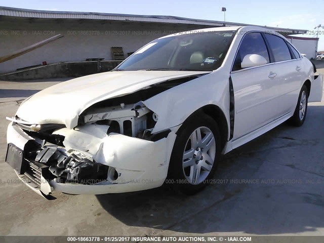 2G1WC57M491196395 - 2009 CHEVROLET IMPALA 2LT WHITE photo 2