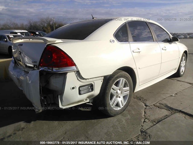 2G1WC57M491196395 - 2009 CHEVROLET IMPALA 2LT WHITE photo 4