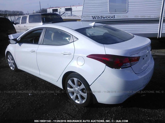 5NPDH4AE5DH226961 - 2013 HYUNDAI ELANTRA GLS/LIMITED WHITE photo 3