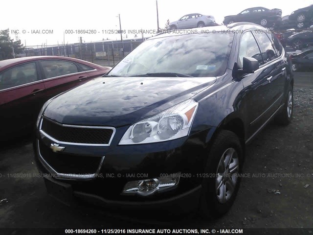 1GNKVFED0CJ271400 - 2012 CHEVROLET TRAVERSE LS BLUE photo 2