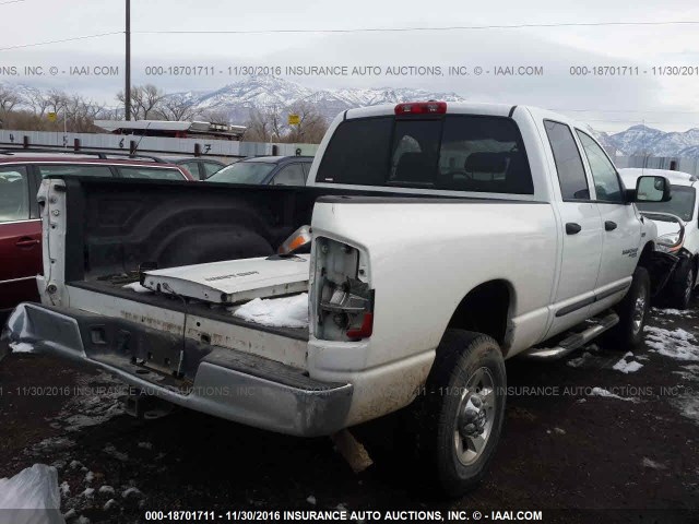 1D7KS28D06J236209 - 2006 DODGE RAM 2500 ST/SLT WHITE photo 4