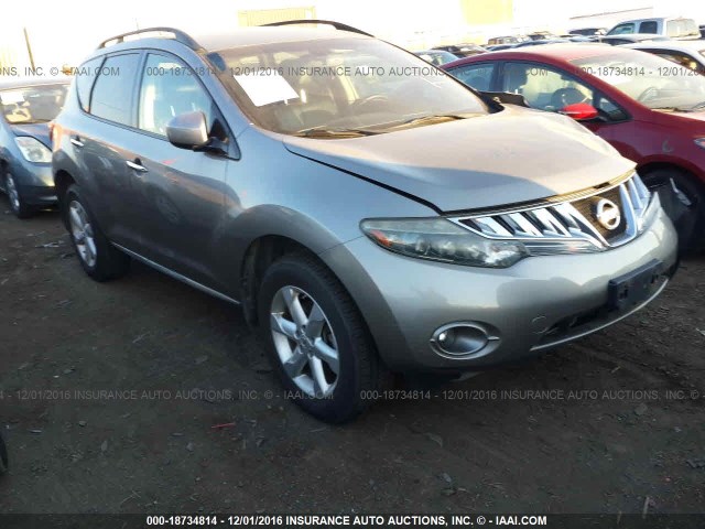 JN8AZ18U59W006012 - 2009 NISSAN MURANO S/SL GRAY photo 1