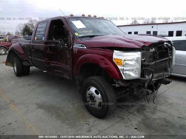 1FT8W3DT0EEB77648 - 2014 FORD F350 RED photo 1