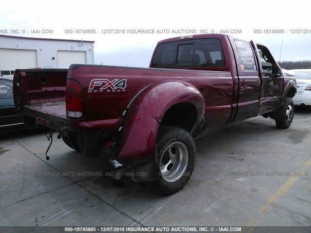 1FT8W3DT0EEB77648 - 2014 FORD F350 RED photo 4