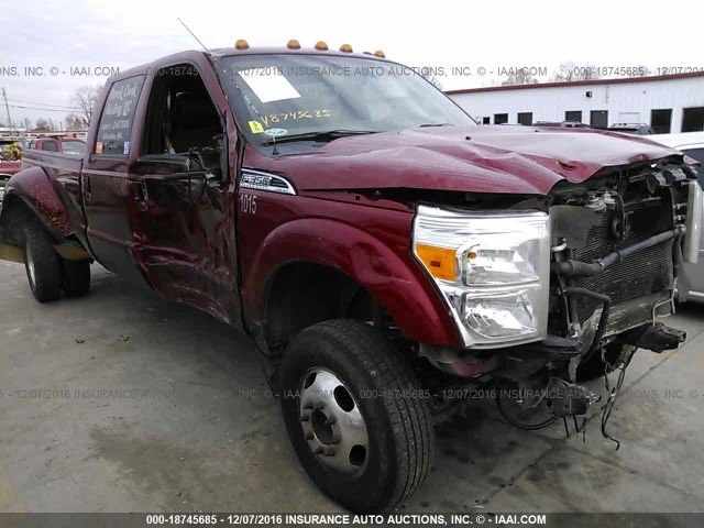 1FT8W3DT0EEB77648 - 2014 FORD F350 RED photo 6