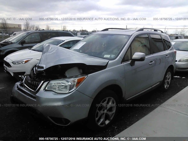 JF2SJAXC7GH417236 - 2016 SUBARU FORESTER 2.5I TOURING SILVER photo 2
