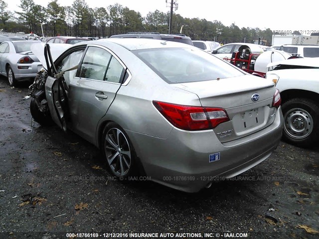 4S3BNBL68F3039982 - 2015 SUBARU LEGACY 2.5I LIMITED TAN photo 3