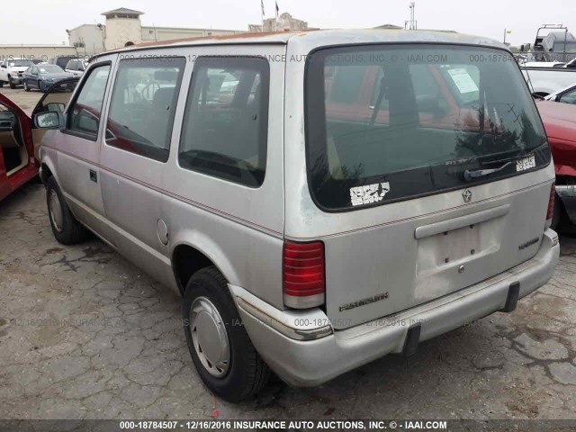 2P4GH25K8MR187167 - 1991 PLYMOUTH VOYAGER SILVER photo 3