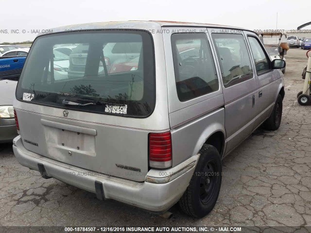 2P4GH25K8MR187167 - 1991 PLYMOUTH VOYAGER SILVER photo 4
