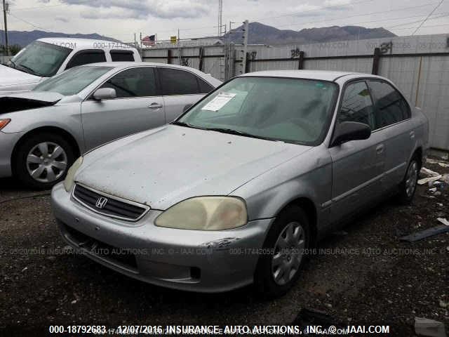 2HGEJ6612YH560262 - 2000 HONDA CIVIC SE SILVER photo 2