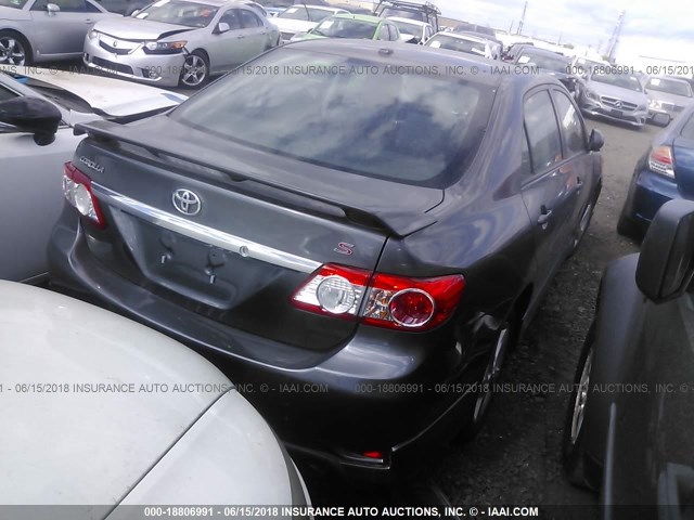 2T1BU4EE8BC668128 - 2011 TOYOTA COROLLA S/LE GRAY photo 4