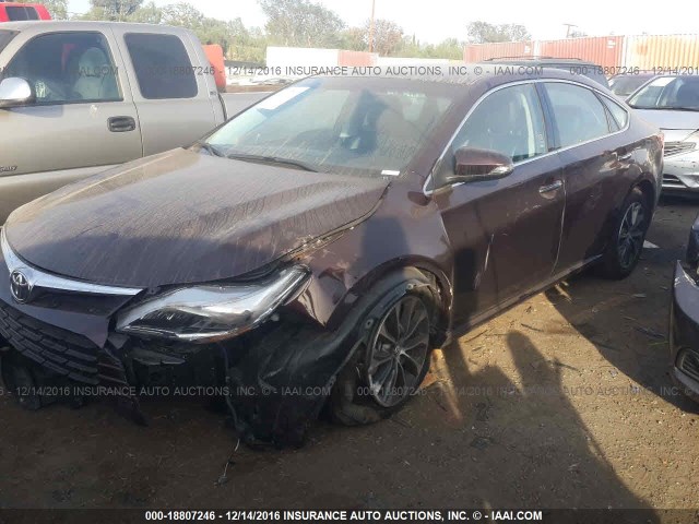 4T1BK1EB4GU198972 - 2016 TOYOTA AVALON XLE PLUS/PREMIUM/TOUR/LTD BURGUNDY photo 2