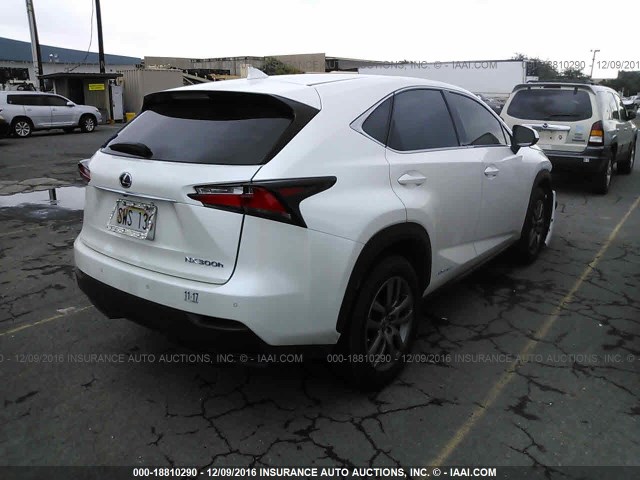 JTJYWRBZXF2008148 - 2015 LEXUS NX 300H WHITE photo 4