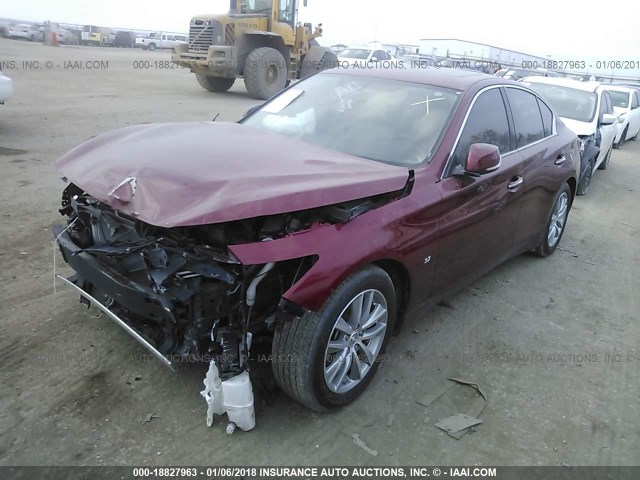 JN1BV7AP7FM346937 - 2015 INFINITI Q50 PREMIUM/SPORT RED photo 2