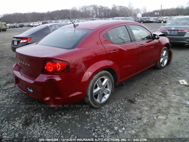 1B3BD1FB2BN556331 - 2011 DODGE AVENGER MAINSTREET RED photo 4