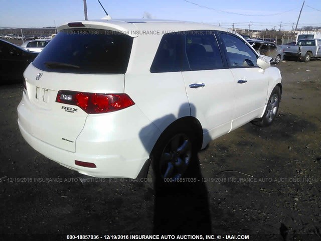 5J8TB18508A012878 - 2008 ACURA RDX TECHNOLOGY WHITE photo 4