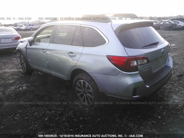 4S4BSBLC7F3345999 - 2015 SUBARU OUTBACK 2.5I LIMITED SILVER photo 3